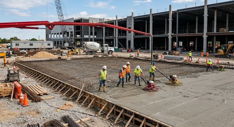 Commercial Slab Construction in Winston Salem, NC